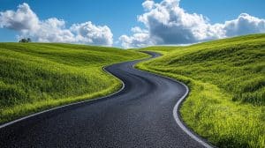 A long, winding road symbolizing the unknown